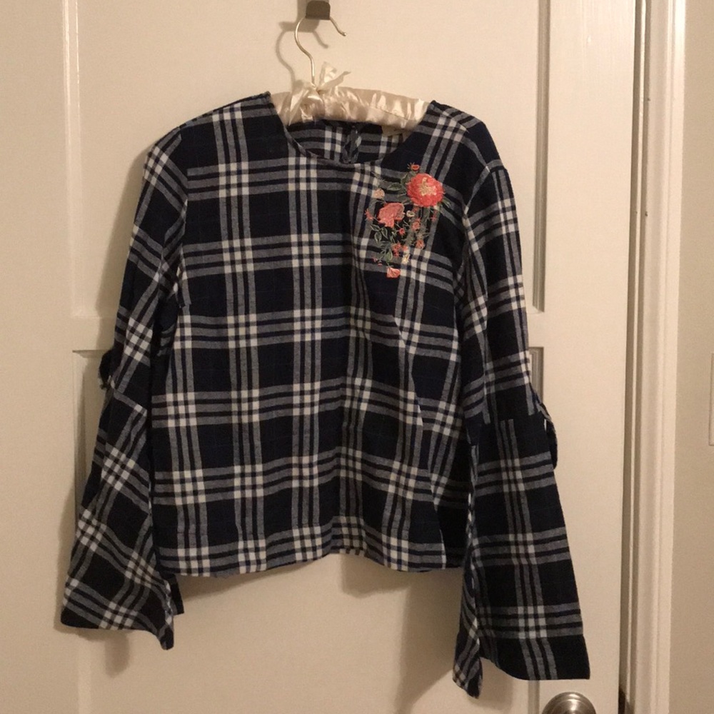 Long Sleeve Plaid Top